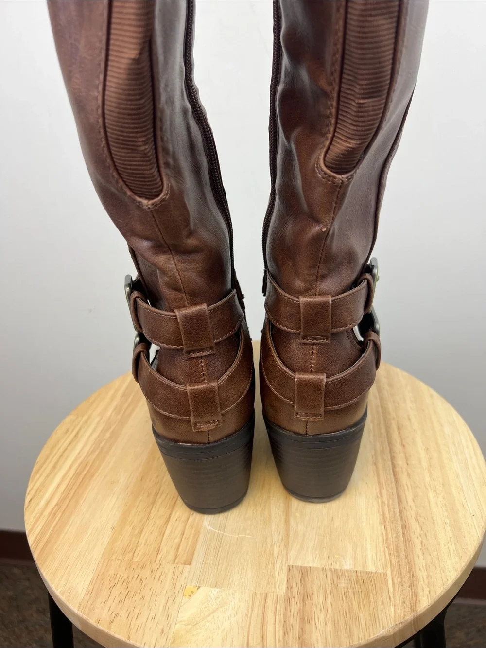 Lifestride Women's Winner Tall Brown Zip Riding Boots New with Tags Size 9 wide